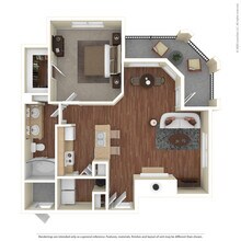 1 Bed 1 Bath 911 SqFt (779 Net) 1935 floor plan